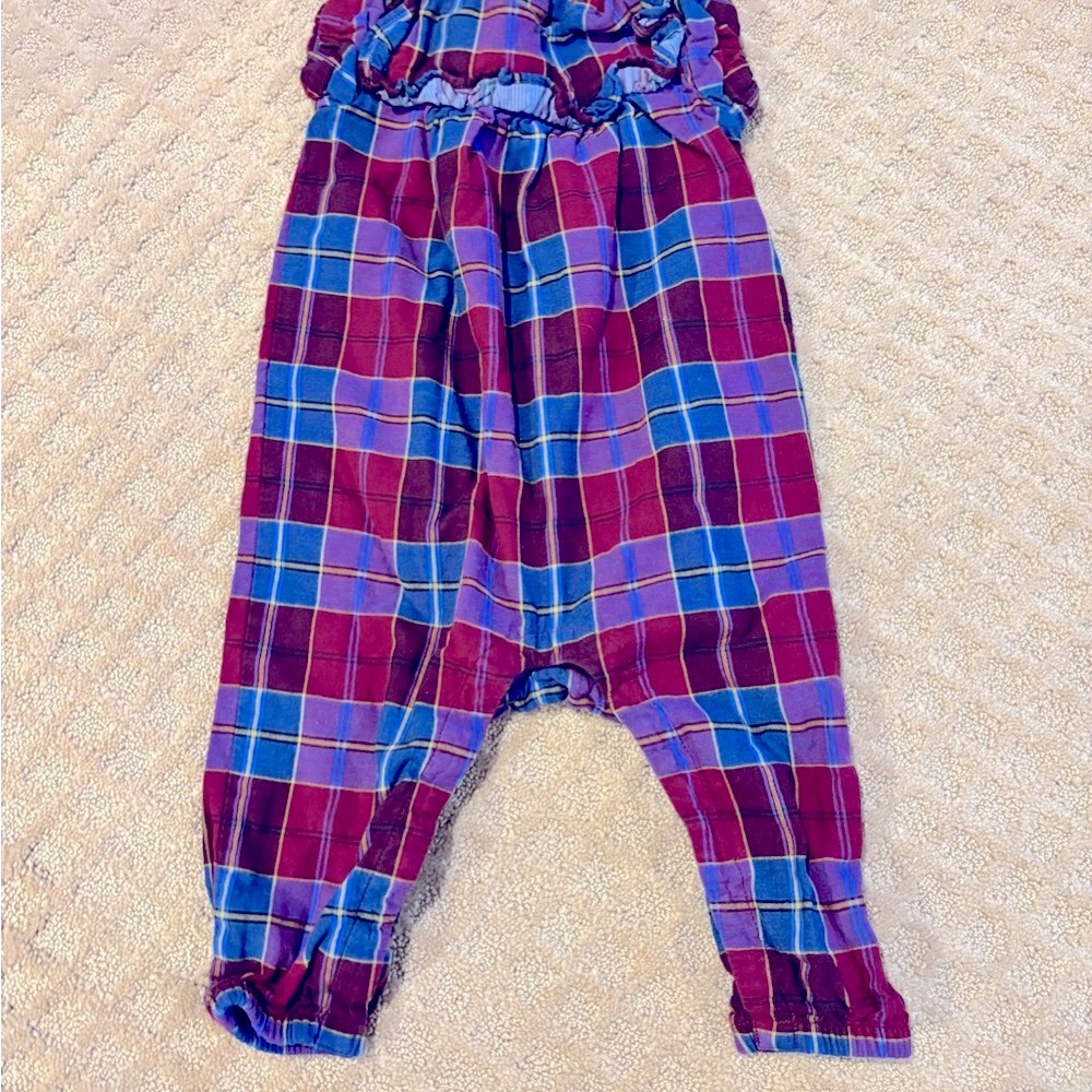 Tea! Plaid Jumpsuit in Purple, Burgundy, and Blue!